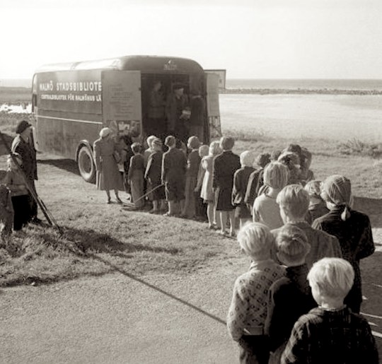 A book bus of the Malmö Public Library, 1950s