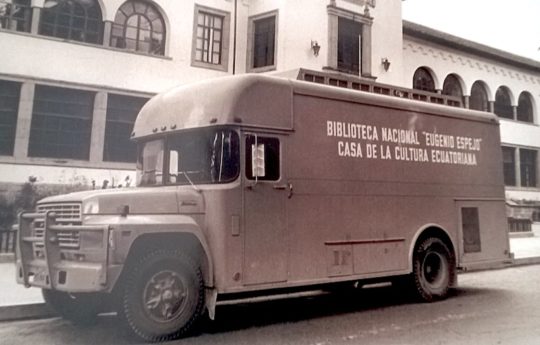 A bookmobile in Ecuador