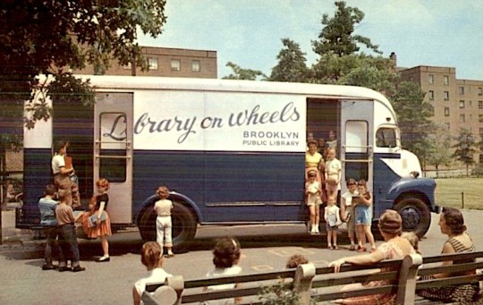 A bookmobile of Brooklyn Public Library at Glenwood Houses