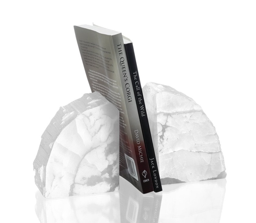 Unique white agate decorative bookends