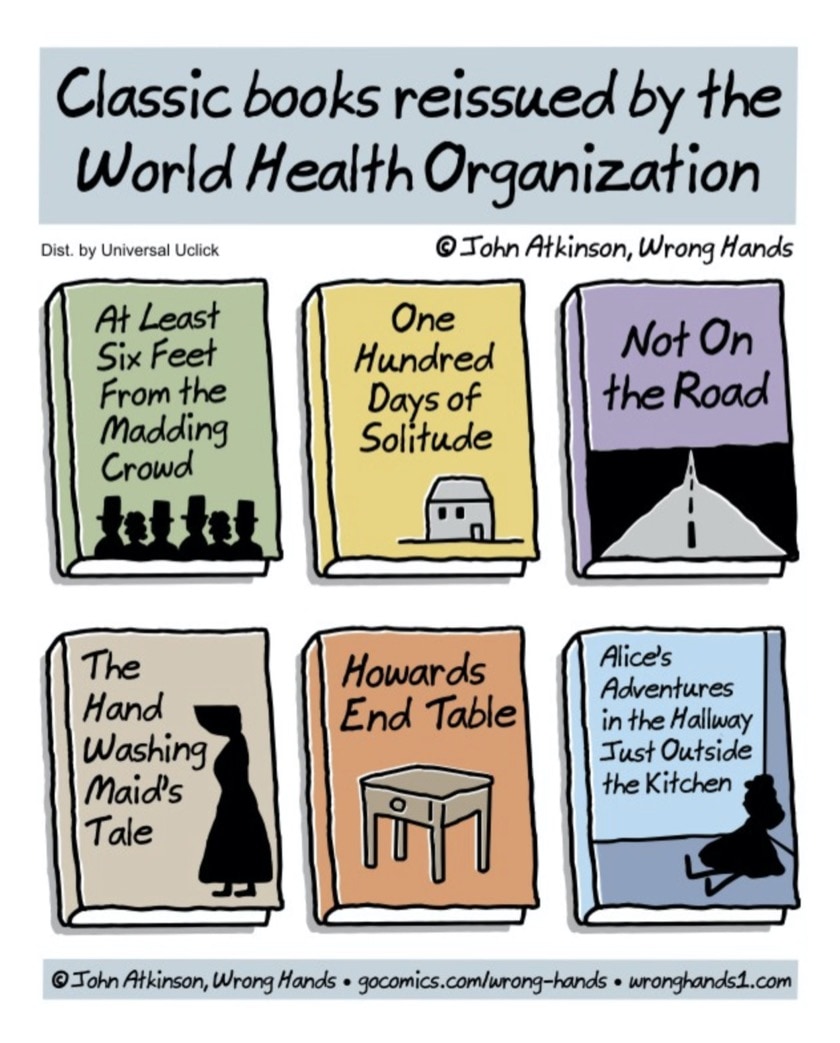 Classic books reissued for coronavirus pandemic (cartoon)