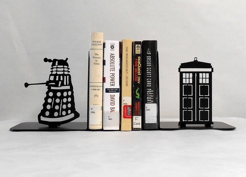 "Doctor Who" metal art bookends