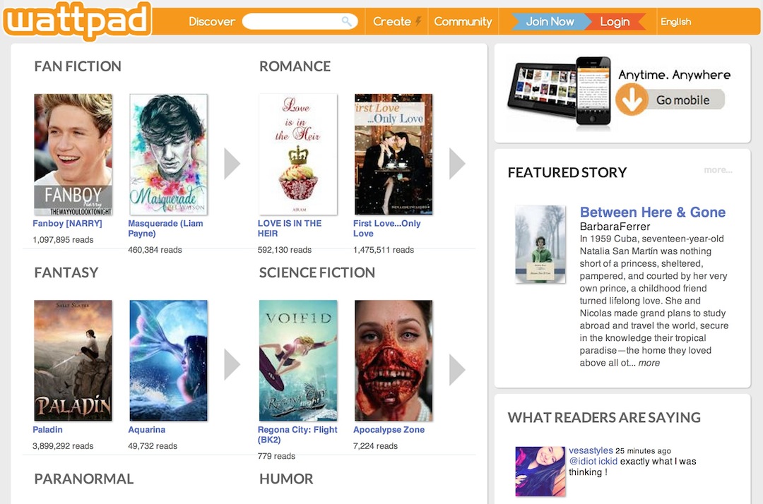 Fanfic websites - Wattpad