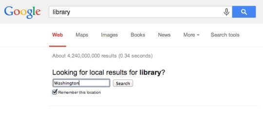 Google search find the nearest library