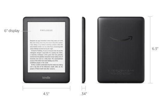 Kindle 2019 tech specs dimensions