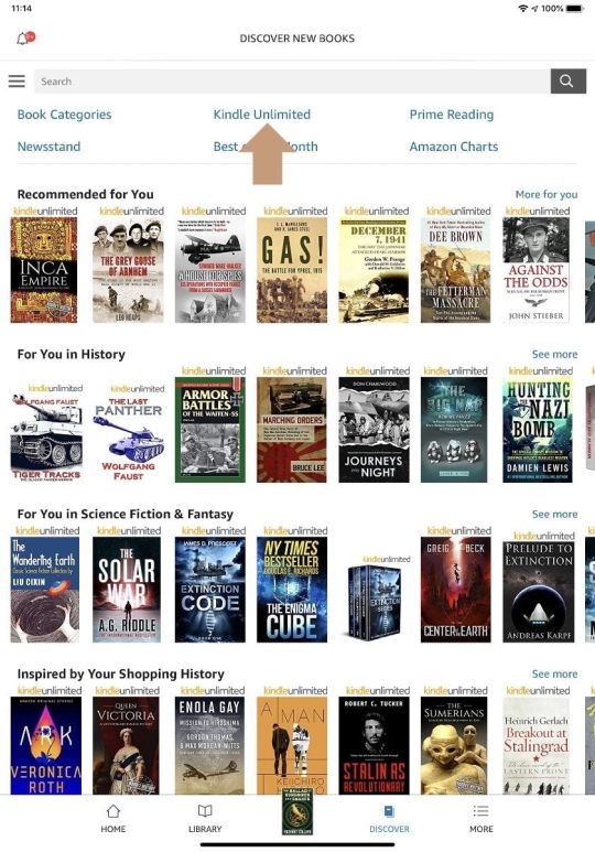 Kindle app iPad full books via Kindle Unlimited