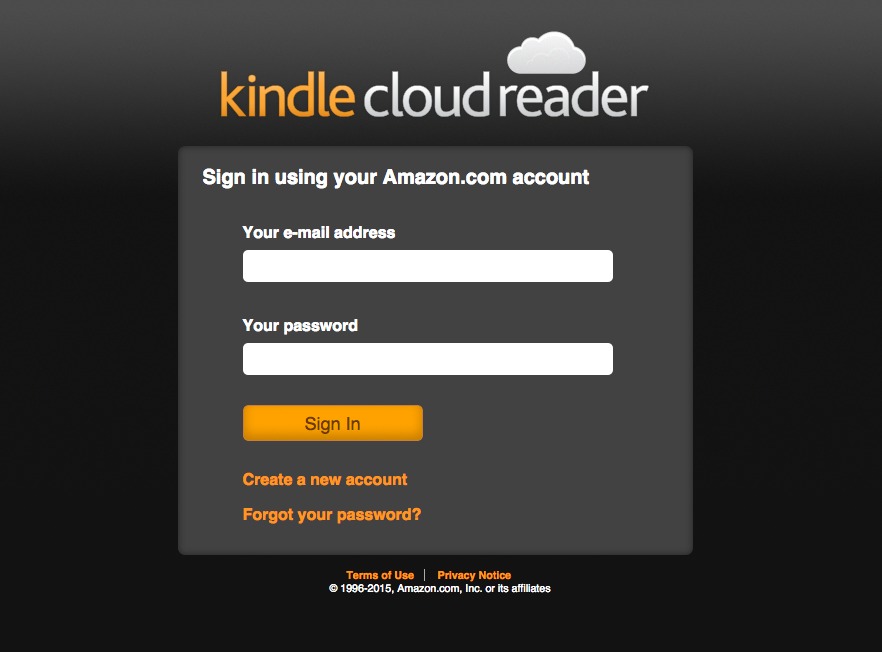 Kindle Cloud Reader - sign-in