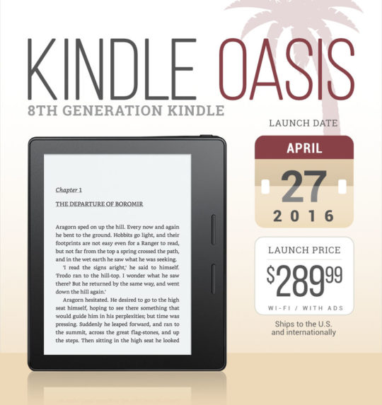 Kindle Oasis - launch details