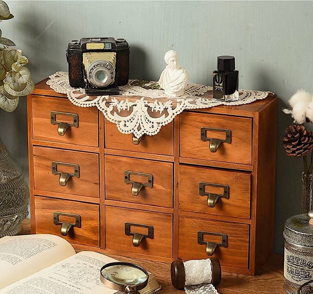 Library catalog card cabinet home decor - best gifts