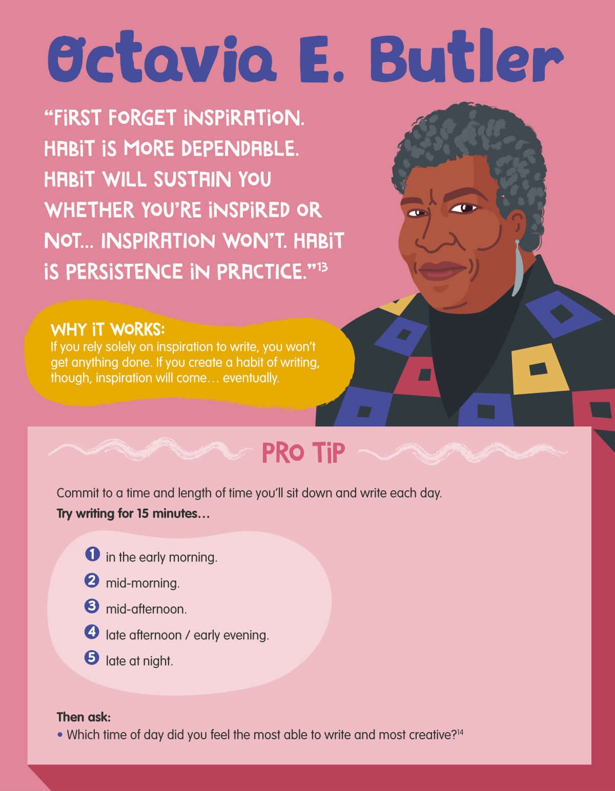 Octavia E. Butler best writing tips