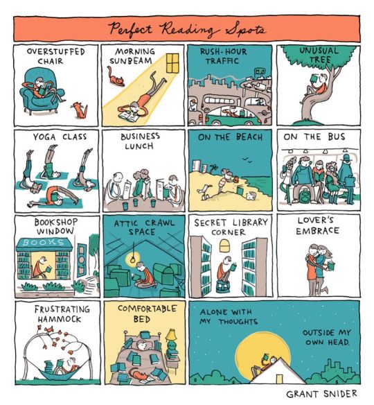 Perfect Reading Spots best cartoons by Grant Snider