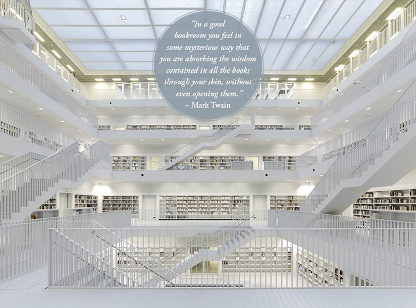 Quotes about libraries - Mark Twain - Stuttgart City Library