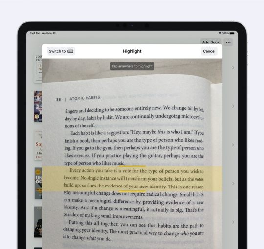 Scan passages of print books with iPad iPhone app