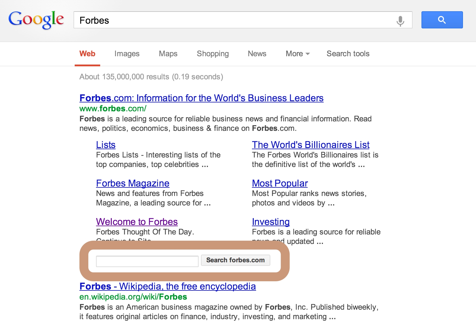 Browse major news sites directly from Google search