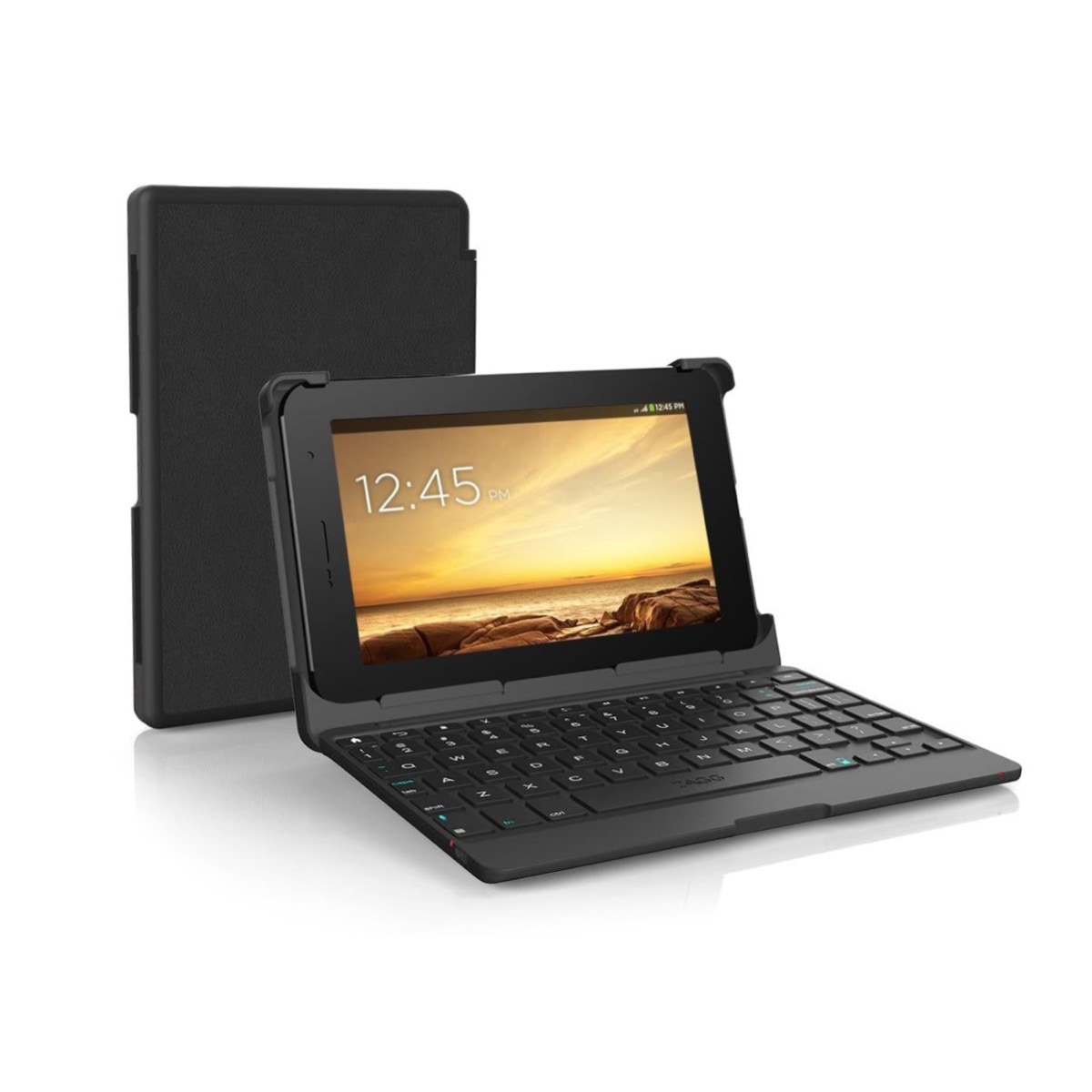 Spring-loaded folio keyboard case for Amazon Fire 7