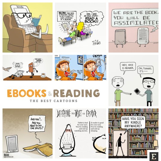 The best cartoons about books, ebooks, and digital reading