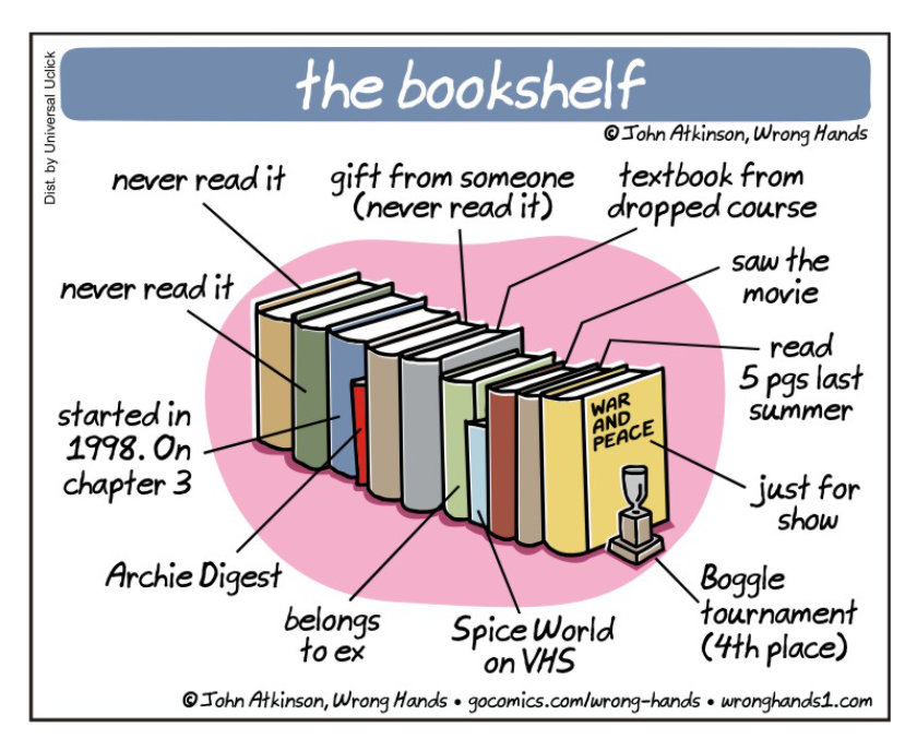 How does your bookshelf look like? (cartoon)