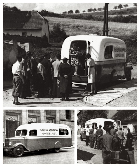 The first bookmobile of the City Library of Prague, 1939